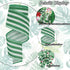 Palm Leaf Stripe Wired Edge Ribbon Tropical Green Floral Craft Fabric Ribbon for Summer Wreath Bow DIY Wrapping Party Decor, 2 Rolls, 20 Yard...