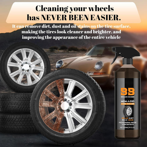 Brake Bomber Cleaner Powerful Wheel Cleaner,Bronze Bomber Non-Acid Wheel Cleaner,Perfect for Cleaning Wheels and Tires Safe on Alloy, Automobile W...