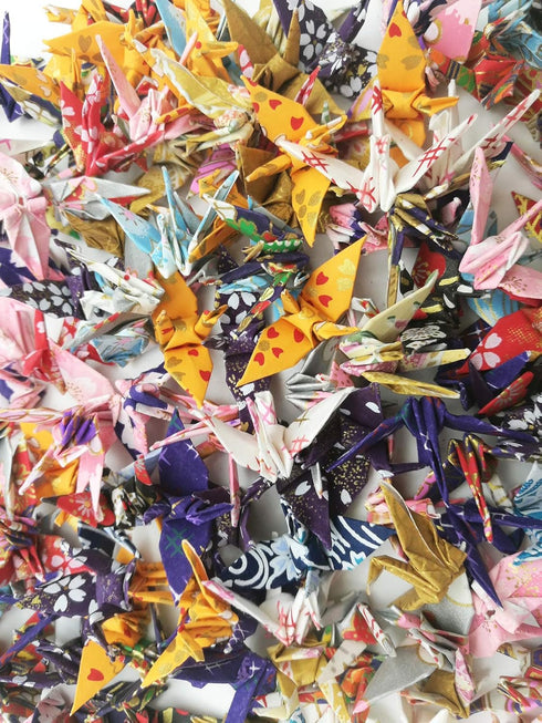 100 Origami Paper Crane Washi Paper Origami Crane Different patterns Japanese Print Made of 3.81cm 1.5 inches for Wedding decor Origamipolly...