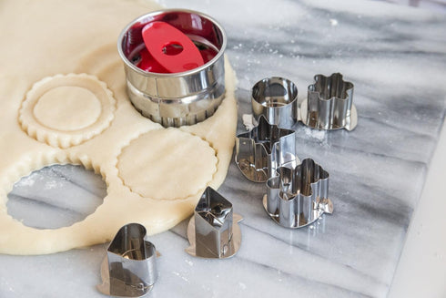 Fox Run, 2.5 x 2.5 x 1.75 inches, Linzer Cookie Cutter Set, Stainless Steel, 6-Piece...