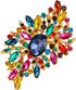BriLove Women 's Elegant Stunning Crystal Rhinestone Marquise Oval Leaf Bouquet Brooch Pin for Party Prom...