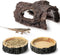 Reptile Hide, Reptile Food Bowls, Lizard Resin Hollow Tree Trunk Hideout, Bearded Dragon Tank Accessories Reptile Water Dish Habitat Tank Decorati...