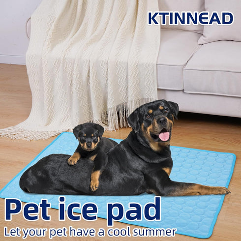 Dog Cooling Mat, Ice Silk Dog Cooling Mat, Washable & Portable Dog Cooling Pad, Safe & Non-Toxic Cooling Pad for Dog Cat, Cooling Dog Mat for Couc...