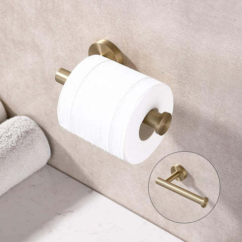 Toilet Paper Holder SUS304 Stainless Steel Round Size Brushed Gold 2 Pack...