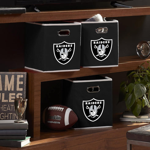 Franklin Sports NFL Storage Bins - Collapsible Cube Container + Basket - NFL Office, Bedroom + Living Room - 11"x11"...