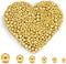 50Pcs 14K Gold Spacer Beads, 2/3/4/5/6/8mm Round Loose Beads for Jewelry Making, Small Smooth Beads Ball Beads Seamless Bead for DIY Bracelet Jewe...