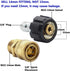 Xiny Tool Pressure Washer Adapter Set, Quick Disconnect Kit With M22 Metric Male Thread Quick Connector, M22 Swivel to 3/8'' Quick Connect, 3/4" t...