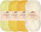 JubileeYarn Bamboo Cotton Sport Yarn - 50g/Skein - Shades of Yellow - 4 Skeins......