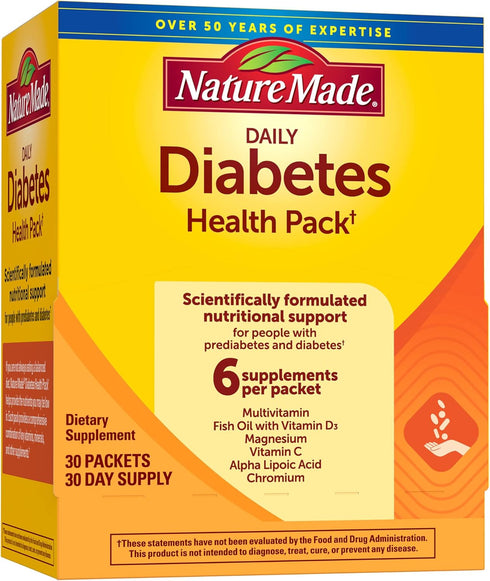 Nature Made Daily Diabetes Health Pack, Dietary Supplement for Nutritional Support, 30 Packets, 30 Day Supply...