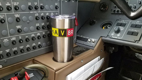 Pilot Expressions AV8R Taxiway Sign Stainless Steel Insulated Tumbler...