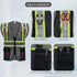 High Visibility Reflective Safety Vest with Zipper and Pockets Translucent Black,L...