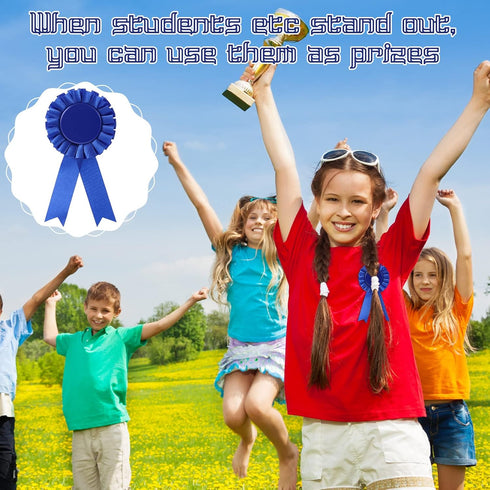 12 Pieces Blank Award Ribbon Prize Ribbon 1st Place Rosette Ribbon Award Medal Winner Victory Ribbon Recognition Participation Ribbon for Competit...