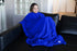 BlueHills Ultra Compact Travel Blanket Pillow in Portable Bag Case Premium Cozy Soft Compact Pack Large Blanket for Airplane Flight Layover Blue -...
