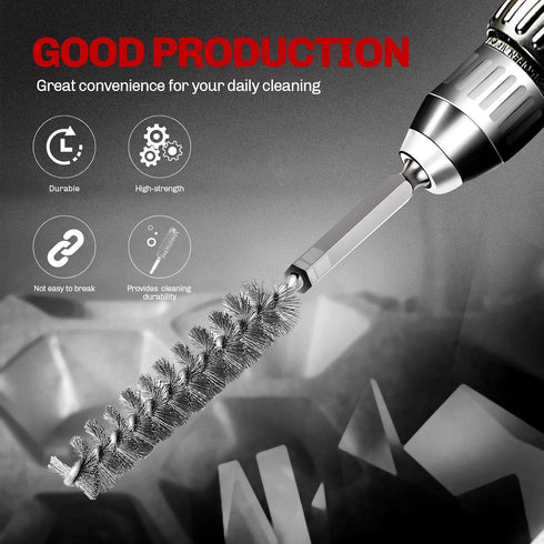 6PCS 304 Stainless Steel Bore Brush Copper Pipe Cleaner, Twisted Wire Drill Brush,1/4 Inch Hex Shank S2 Steel Handle, for Power Drill Plumbing Too...