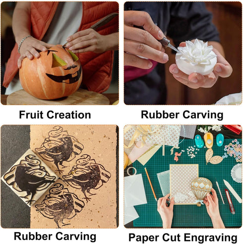 (6" x 8") A5 Cutting Mat, Exacto Knife Precision Carving Craft Hobby Knife Kit for DIY Art Work Cutting, Hobby, Stencil, Scrapbooking, Pink...