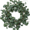 idyllic Eucalyptus Leaves Wreath Metal Polyester Fabric Paper Round Green Wreath 22 Inches for The Front Door Decor...