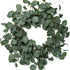 idyllic Eucalyptus Leaves Wreath Metal Polyester Fabric Paper Round Green Wreath 22 Inches for The Front Door Decor...