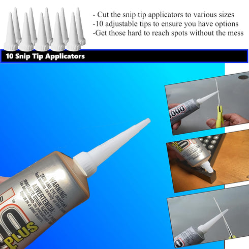 E6000 Plus Adhesive Bundle: 1.9 fl oz Tube with 10 Snip Tip Applicators, Set of 5 Plastic Spreader Tools and Set of 5 Nail Dotting Tools - Double-...
