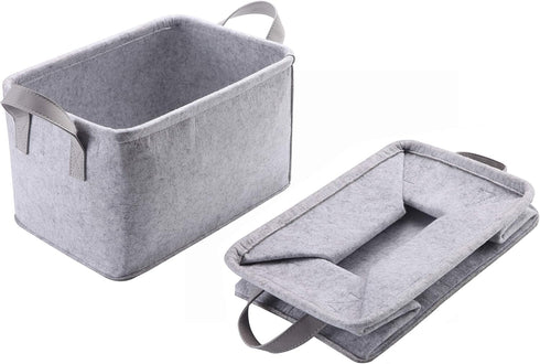 Collapsible Storage Basket with Carry Handles Felt Fabric Storage Bin Durable Organizer for Gift Toys Shoes Clothes Towels Nursery Home Laundry Of...