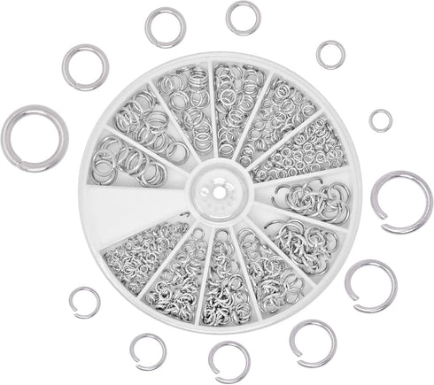 Mandala Crafts 500 Pcs Assorted Stainless Steel Jump Rings Jewelry Findings - 3mm to 8mm Small Open Jump Rings Kit for Jewelry Making & Crafts...