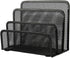 VANRA Small Letter Sorter Desktop File Holder Organizer Metal Mesh with 3 Vertical Upright Compartments (Black)...
