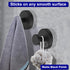 Suction Cup Hooks for Shower, Removable Towel Hooks for Bathroom Window Glass Door Wall, Bath Robe Looafh Hook for Hanging - 2 Pack, Black...
