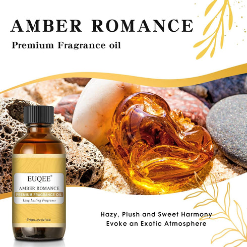 Amber Romance Fragrance Oils, 2.02 Fl oz/ 60ml Essential Oils for Diffuser, Candle Making, DIY Soap with Glass Dropper...