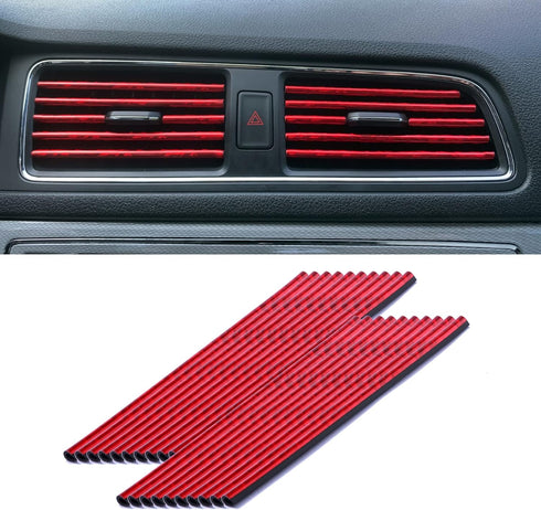 LivTee 20 Pieces Car Air Conditioner Decoration Strip for Vent Outlet, Universal Waterproof Bendable Air Vent Outlet Trim Decoration, Car Interior...
