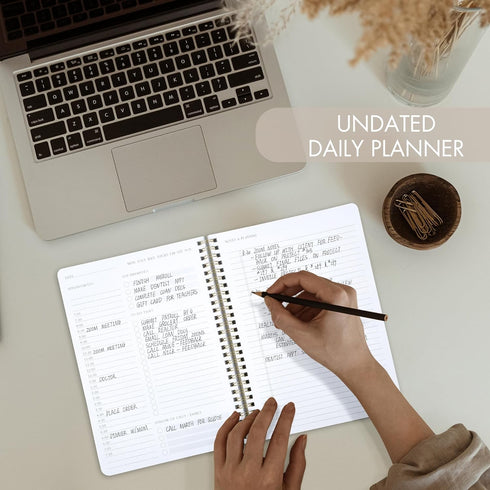 ZICOTO Simplified Daily Planner And Notebook With Hourly Schedule - Aesthetic Spiral To do List Notepad to Easily Organize Your Work Tasks And App...