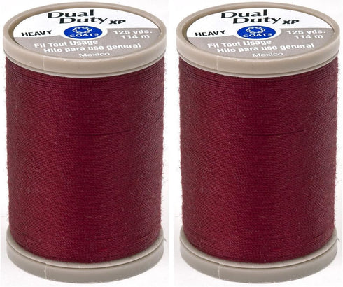 2-Pack - Coats & Clark S950-2820 Dual Duty XP Heavy Thread, 125-Yard Each, Barberry Red...