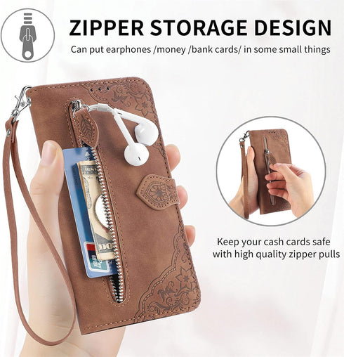 uriet Compatible with TCL 30 XL T701DL Wallet Case with Wrist Strap Lanyard Leather Flip Credit Card Holder Stand Folio Purse Cell Accessories Pho...