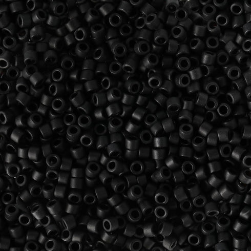 Miyuki Delica Seed Beads – Size 11/0 (1.6 mm), DB0310, Matte Black, 7.2 g, Approx. 1440 Beads, Made in Japan...