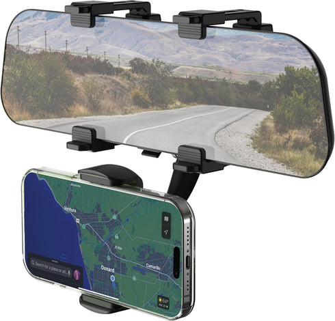 Scosche SUHRM-1 StuckUp Rotatable Hands-Free Cell Phone Holder, Car Rear View Mirror Mount, 360° Hanging Rearview Mirror Phone Mount, Compatible w...