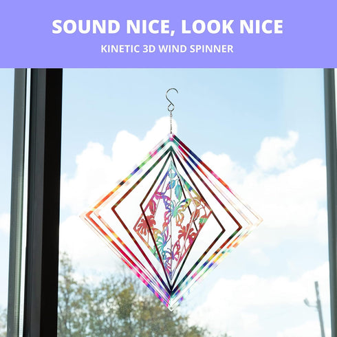 Dawhud Direct Rainbow Butterfly Kinetic Wind Spinners for Yard and Garden Wind Spinner Outdoor Metal Large Hanging Rainbow Decor Magic 3D Garden A...
