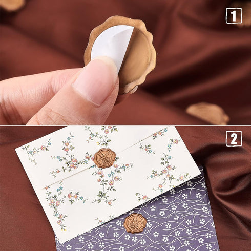CRASPIRE 50PCS Adhesive Wax Seal Stickers Easter Themed Wax Seal Stickers Wedding Invitation Envelope Seals Vintage Pre-Made Wax Stickers for East...