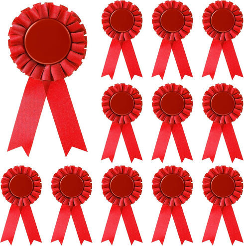 12 Pieces Blank Award Ribbon Prize Ribbon 1st Place Rosette Ribbon Award Medal Winner Victory Ribbon Recognition Participation Ribbon for Competit...