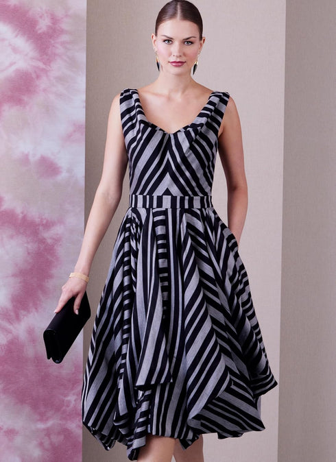 Vogue Misses' Lined Dress Sewing Pattern Packet by Julio Cesar, Design Code V1935, Sizes 8-10-12-14-16...
