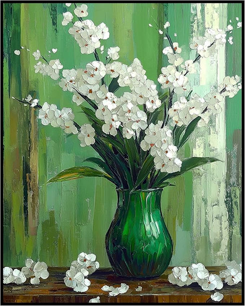 Posterizer 1 pcs-retro inspired oil painting style-delicate flowers in a vase 2-Floral & Botanical Art-Vintage Art-Gift for Art Lovers- unframed w...