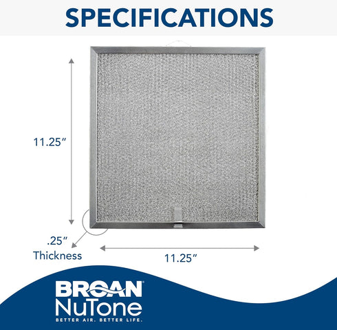 Broan-NuTone Aluminum Filter for QT20000 Series Range Hoods, Kitchen Exhaust Grease Filter, Stove Hood Vent Air Filter...