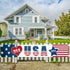Probsin Large 4th of July Banner 120"x20" Decorations Independence Day Yard Sign Patriotic Hanging Decor American Heart Stars Party Supplies for I...