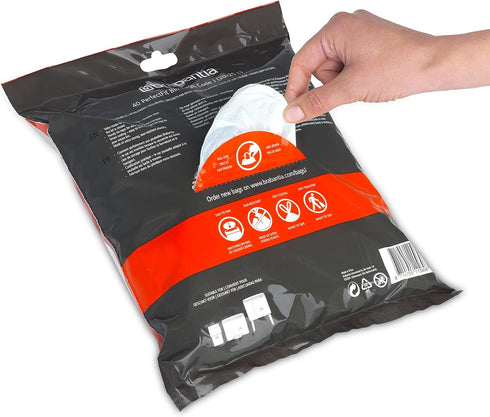 Brabantia PerfectFit Trash Bags (Size J/5.3-6.6 Gal) Thick Plastic Trash Can Liners with Drawstring Handles (40 Bags)...