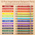 12 Pcs Inspirational Pens Bulk, Motivational Pens Ballpoint with Stylus Tips, 0.5mm Smooth Writing Pens Fine Point of Black Ink, 12 Colors with Gi...