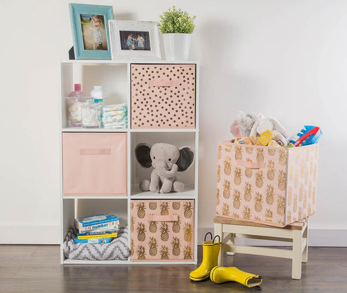 DII Non Woven Fabric Storage Bin Collection Collapsible Organizer Cube, Small Set, 13x13x13", Millennial Pink, 2 Count...