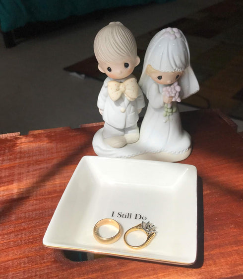 I Still Do Gift for Wife or Husband – Aniversary Gift - Ceramic Jewelry Dish or Ring Holder – Elegant Trinket Tray...
