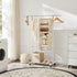 MAX Houser 5 Shelf Hanging Closet Organizer, Space Saver, Cloth Hanging Shelves with 4 Side Pockets, Foldable, Beige...
