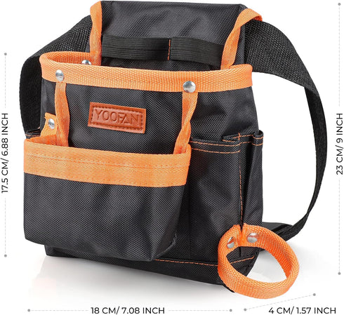 YOOFAN Tool Pouch - Tool Belt for Electrician Carpenter Construction Technician Gardening, Work Accessories for Men and Women, Orange...