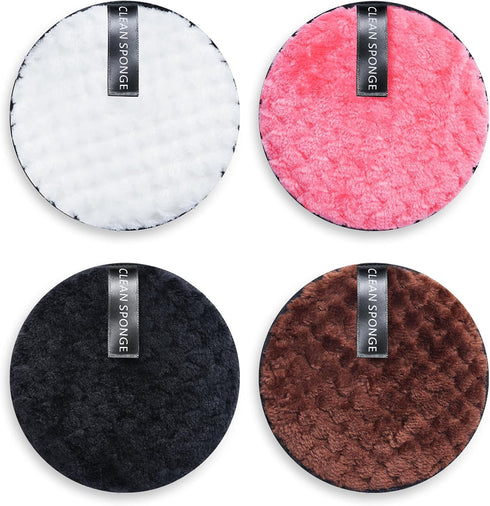 4pcs Reusable Makeup Remover Cotton Pineapple Lattice Round Water Cleanser Super Soft and Eco-Friendly...