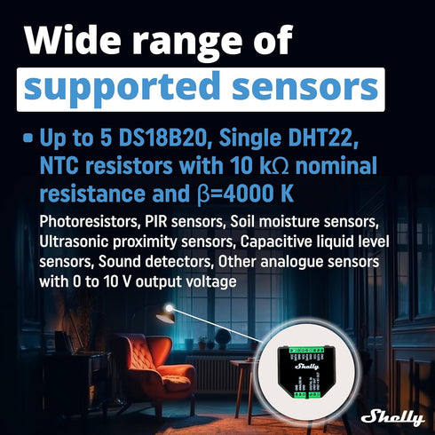 Shelly Plus Add-On | Bluetooth Add-On for Shelly Plus Devices | Measure Temperature and Humidity | Home Automation | Works with Alexa & Google Hom...