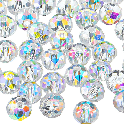 Highergo 500 Pieces DIY Glass Crystal Rondelle AB Glass Beads Faceted Rondelle Beads for Bracelets Necklace Pendants Jewelry Making DIY Craft Proj...