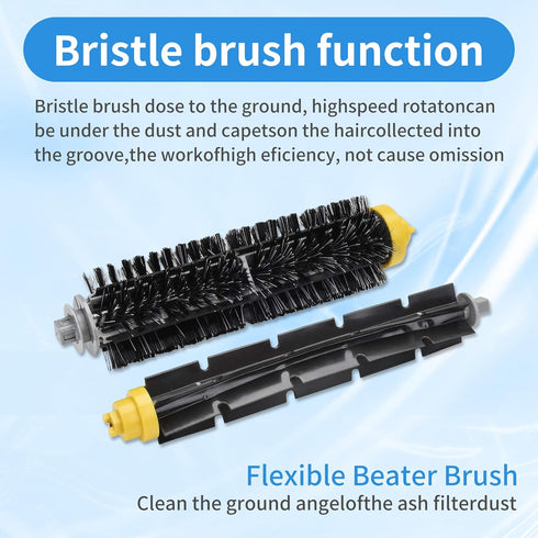 Replacement Parts Kit Bristle Flexible Beater Brush & Aero Vac Filter & Side Brush Compatible with iRobot Roomba 600 Series 595 610 614 618 620 63...